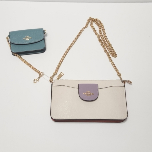 Coach Purse, Poppy Crossbody With Card Case In Colorblock NWT - Picture 3 of 10